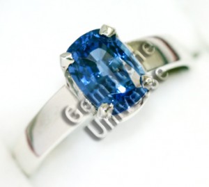 Unheated Blue Sapphire of 2.14cts set in Sterling Silver 925 Ring.Gemstoneuniverse.com