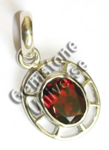 Fiery Intense Red Garnet set in Circle of Life Sterling Silver 925 Talisman, Exquisite. Gemstoneuniverse.com