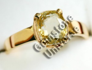 Unheated Sri Lankan YellowSapphire of 2.43ct set in 22KDM Gold Ring.Gemstoneuniverse.com