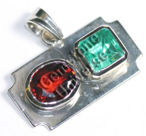 Exceptional Jyotish Quality Emerald and Hessonite Talisman!Gemstoneuniverse.com