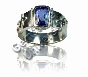 Natural Unheated Blue Sapphire Talisman ring! Gemstoneuniverse.com