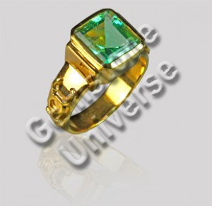 Natural Untreated Colombian Emerald Mercury Talisman ring-Gemstoneuniverse.com