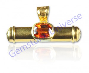 Gorgeous Rahu Talisman-Oval Hessonite/ Cinnamon Stone from Sri Lanka set in scroll talisman. Hessonite the Gemstone of Rahu!Gemstoneuniverse.com