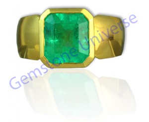 Ravishing Mercury Energies with a Colombian Emerald Gold ring in matte finish! Lovely Spring Green Muzo Mine Emerald! Massive 3.41 untreated and unenhanced Colombian Emerald