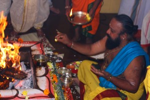 Homa Being performed at our temple Gemstoneuniverse