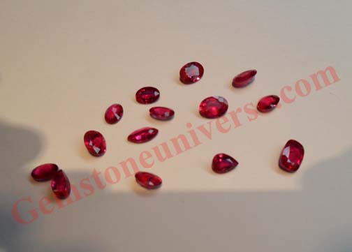 Unheated Mong Hsu Burma ruby small lot acquired by Gemstoneuniverse. Notice the color is finer than Mogok