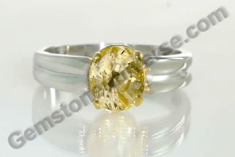 Natural Yellow Sapphire of 3.87 carats Gemstoneuniverse.com