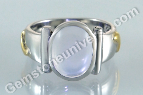 Sacred Herbal Ash Ring for Moon Pearl or Moonstone Set with the Palaash Herb