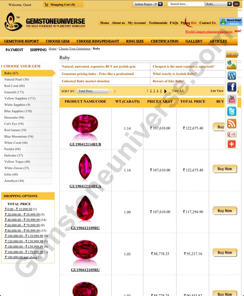 Neatly Organized Product Page that gives you sorting options. You can sort also by price range