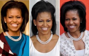 Michelle Obama in pearls