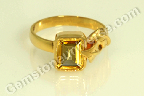 Buy Ramneek Jewels 3.25-3.50 Ratti Citrine Sunhela Golden Topaz Gemstone  Silver Plain Design Ring For Men & Women at Amazon.in
