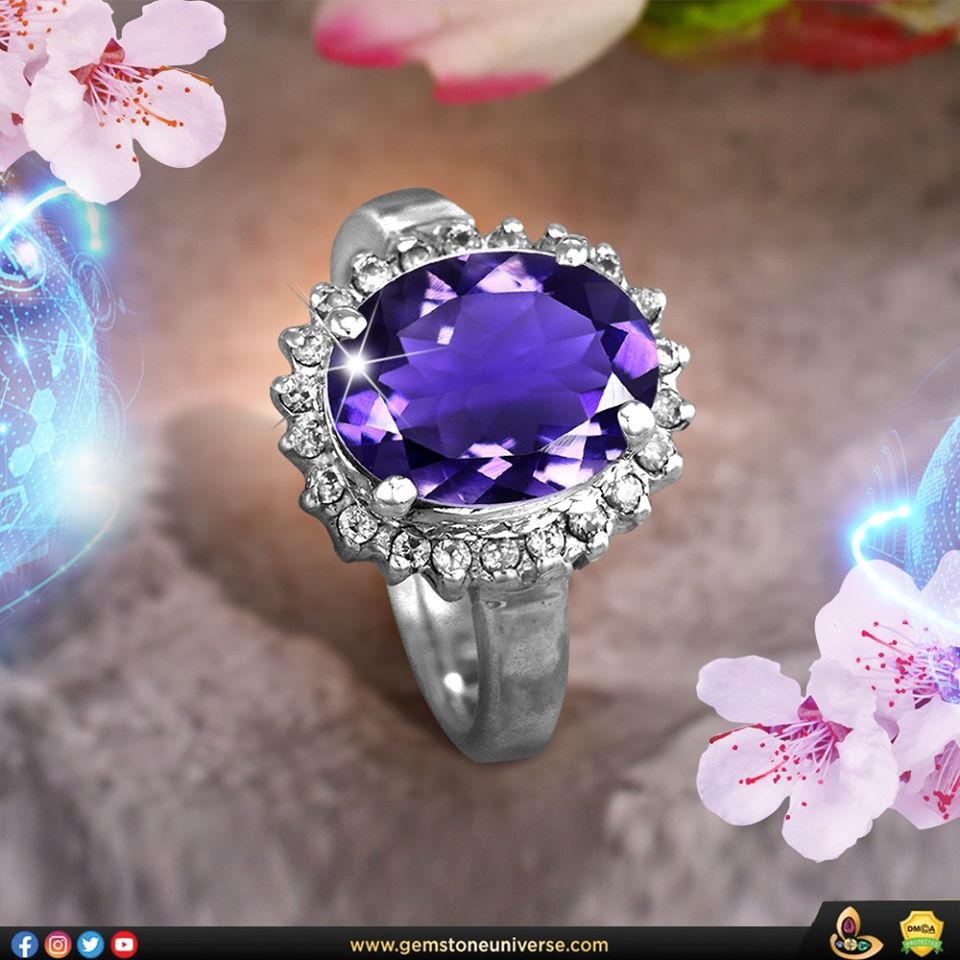 Amethyst and Diamond Ring in 14k Rose Gold | CGR121P-DAM | Valina Fine  Jewelry