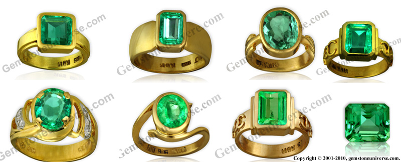 Buy CEYLONMINE Panna Ring Certified Loose Gemstone Ring Brass Emerald  Silver Plated Ring Online at Best Prices in India - JioMart.